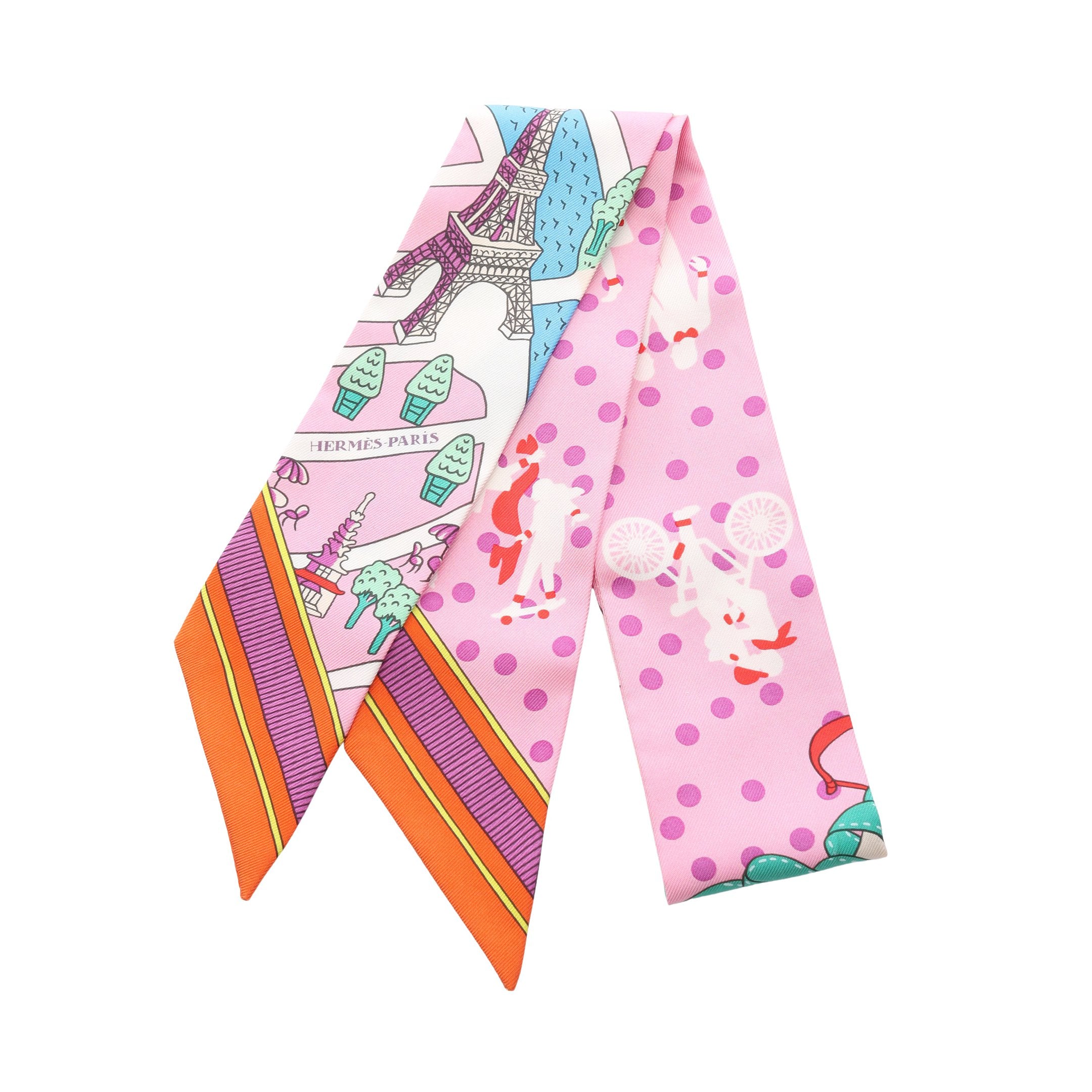 ツイリー LES NOUVEAUX AMOUREUX DE PARIS リボン スカーフ シルク