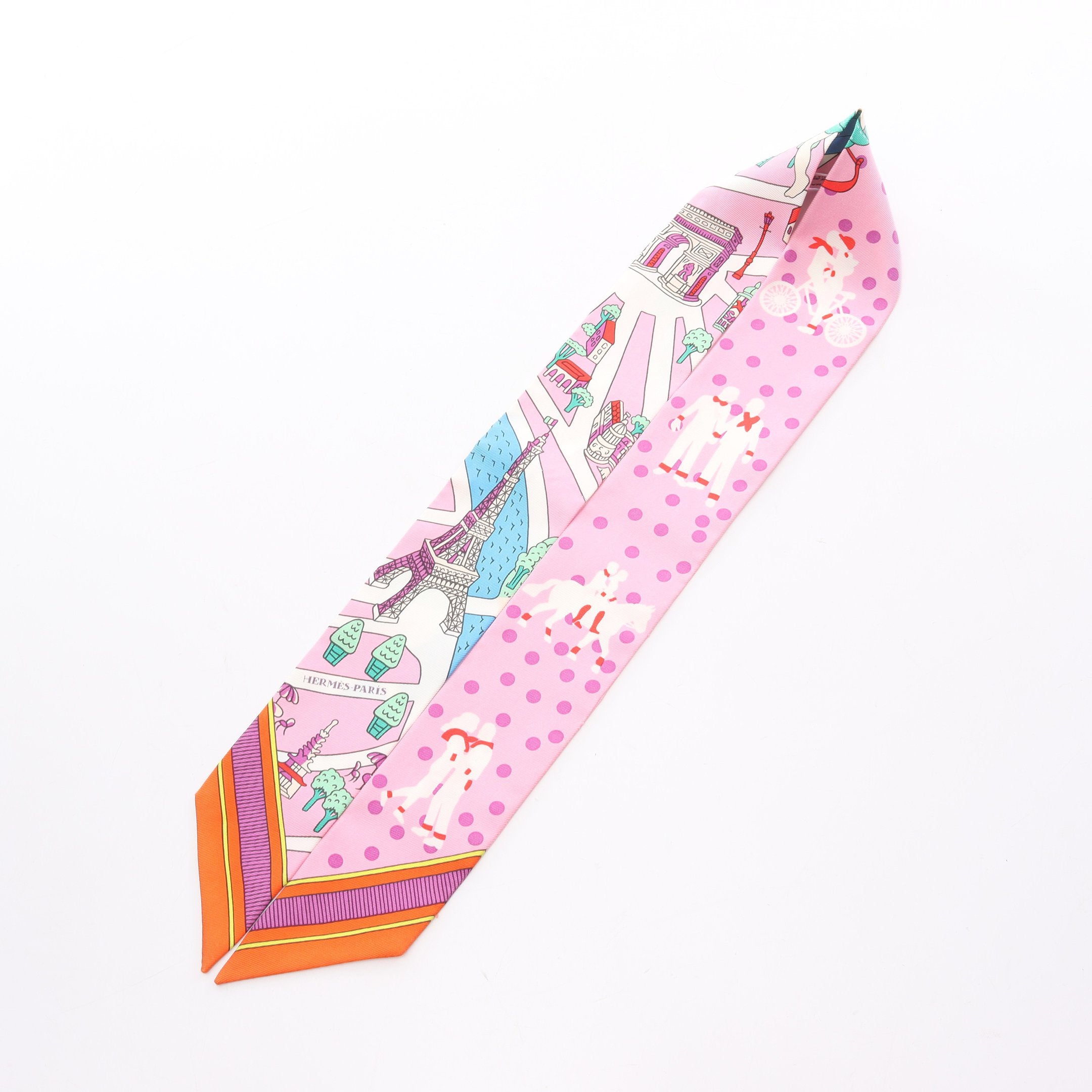 ツイリー LES NOUVEAUX AMOUREUX DE PARIS リボン スカーフ シルク