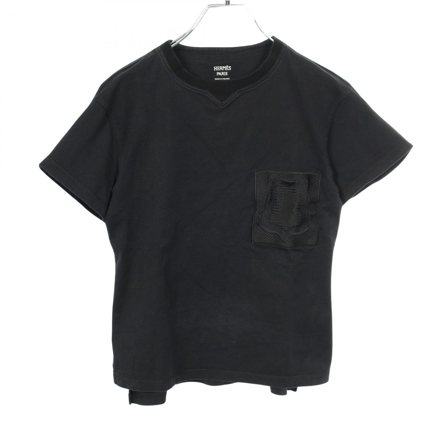 エンブレム 半袖Tシャツ コットン ブラック エルメス トップス HERMES