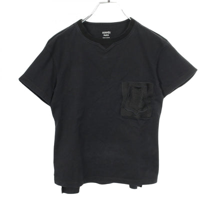 エンブレム 半袖Tシャツ コットン ブラック エルメス トップス HERMES