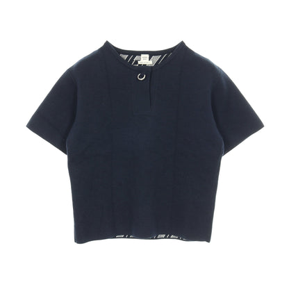 ニット 半袖 カシミヤ コットン ネイビー エルメス トップス HERMES