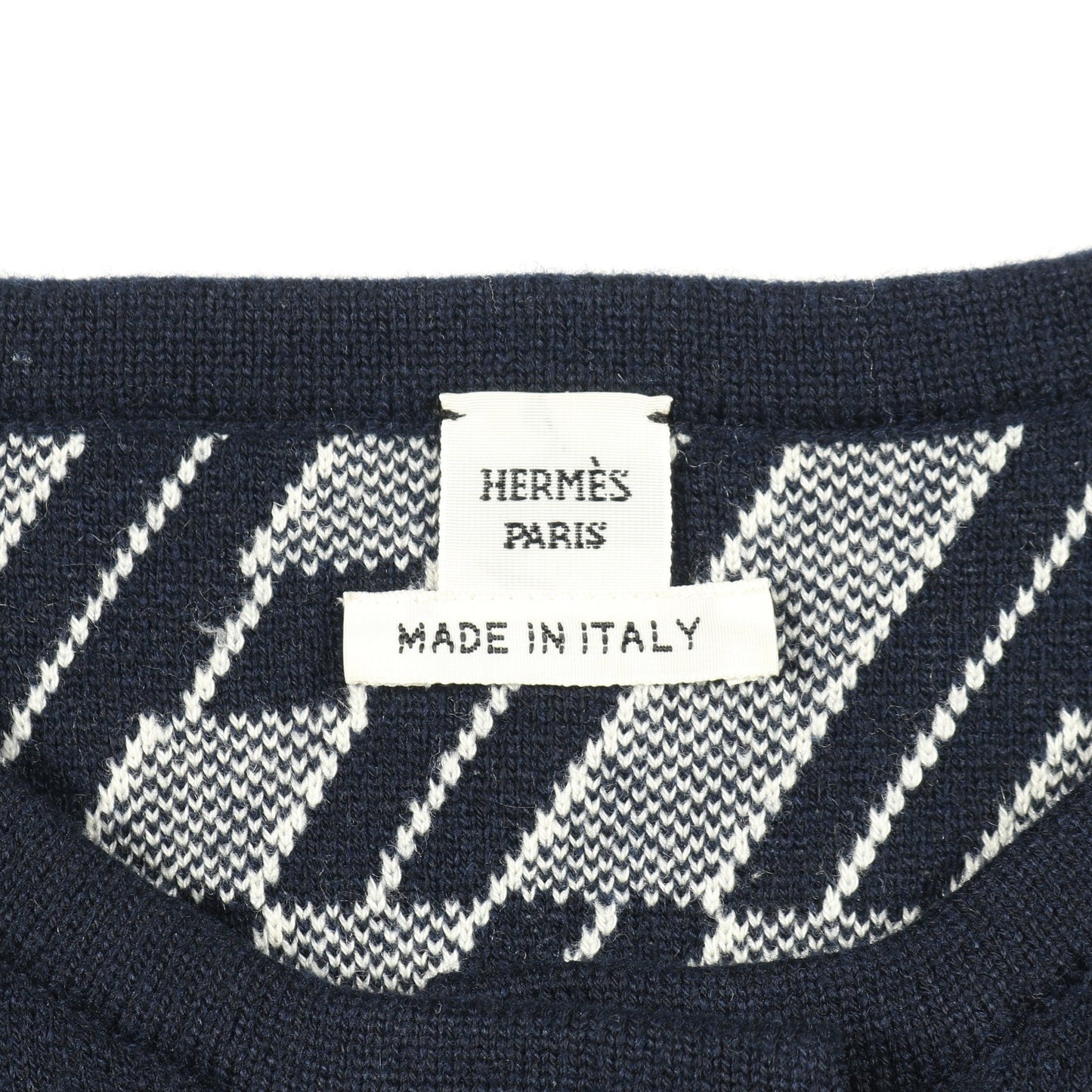 ニット 半袖 カシミヤ コットン ネイビー エルメス トップス HERMES