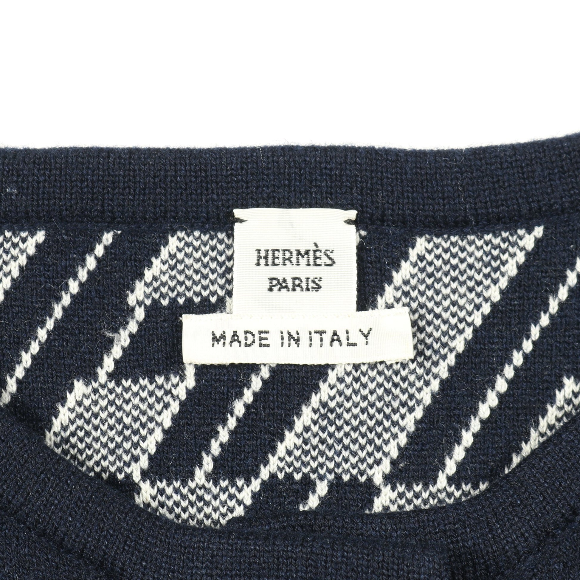 ニット 半袖 カシミヤ コットン ネイビー エルメス トップス HERMES