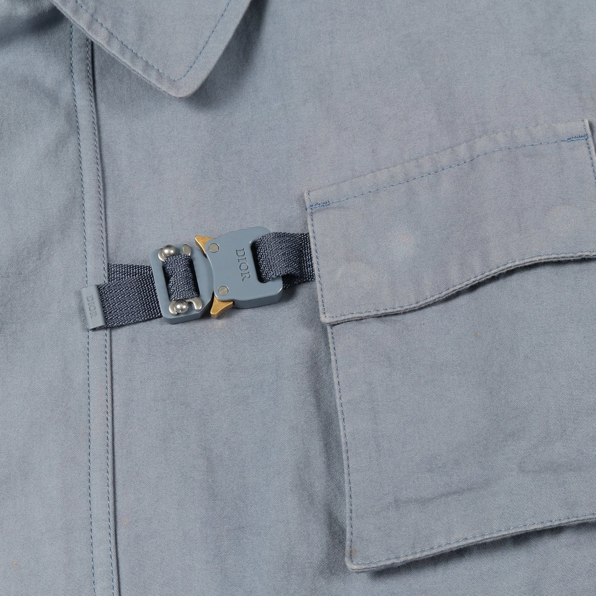 Christian Dior Couture ジャケット コットン ブルーグレー バックル付き ディオール アウター DIOR