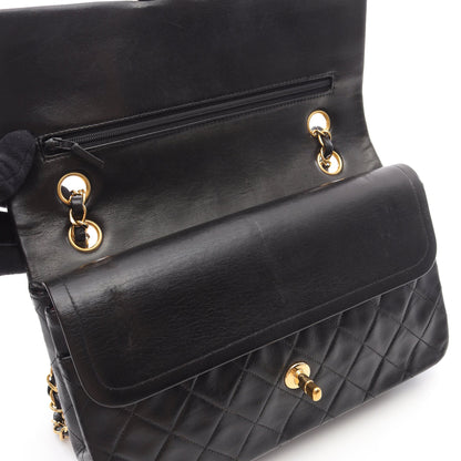 マトラッセ Wフラップ Wチェーンショルダーバッグ ラムスキン ブラック ゴールド金具 シャネル バッグ CHANEL