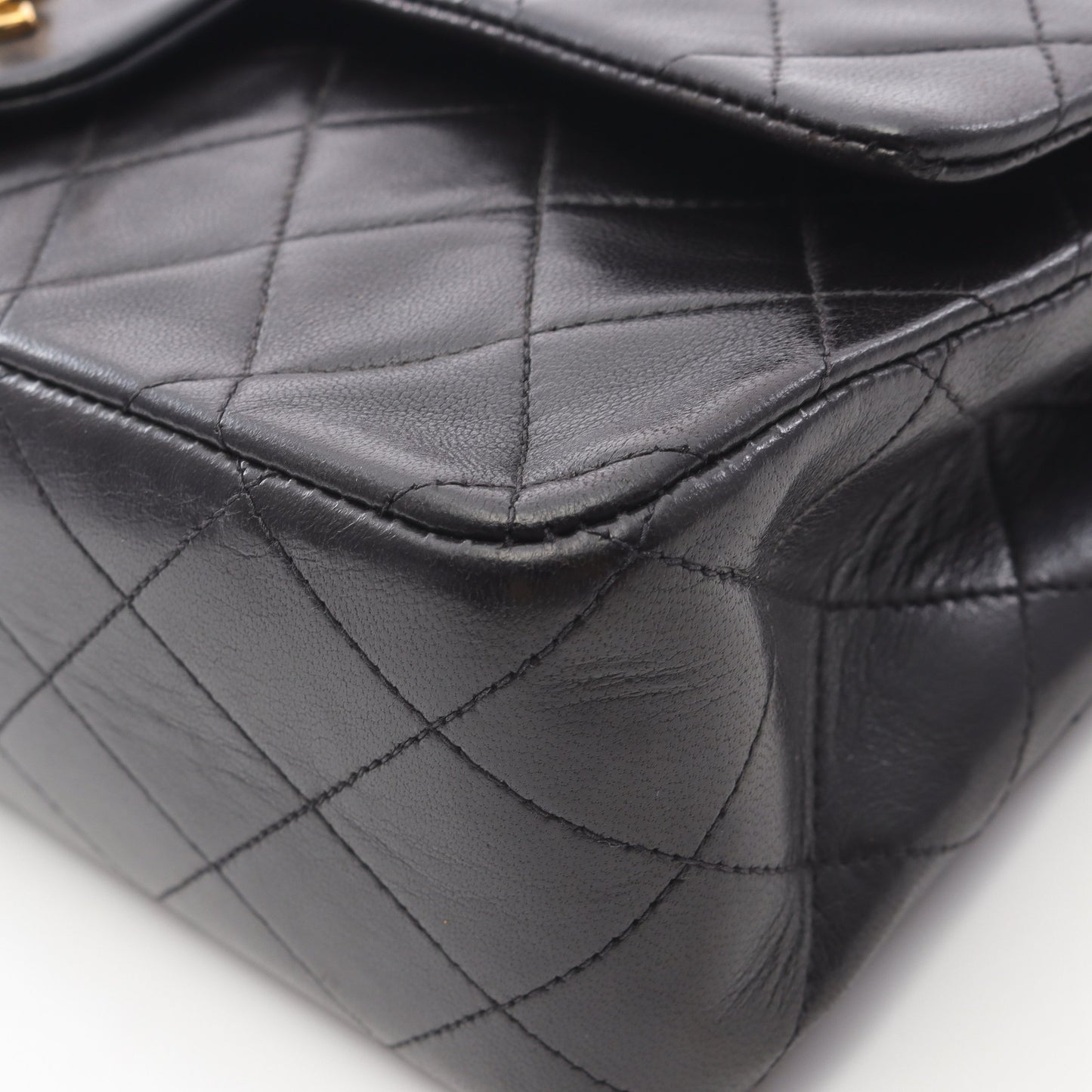 マトラッセ Wフラップ Wチェーンショルダーバッグ ラムスキン ブラック ゴールド金具 シャネル バッグ CHANEL