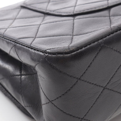 マトラッセ Wフラップ Wチェーンショルダーバッグ ラムスキン ブラック ゴールド金具 シャネル バッグ CHANEL