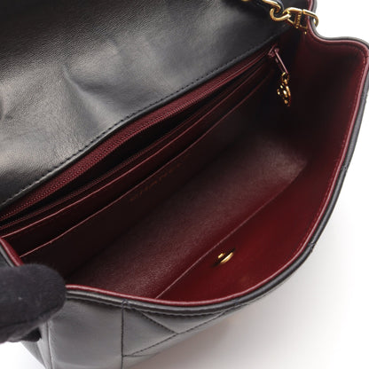 マトラッセ ダイアナフラップ チェーンショルダーバッグ ラムスキン ブラック ゴールド金具 シャネル バッグ CHANEL