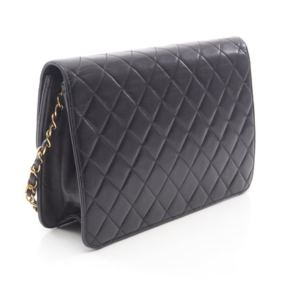 マトラッセ チェーンショルダーバッグ ラムスキン ブラック ゴールド金具 プッシュロック シャネル バッグ CHANEL