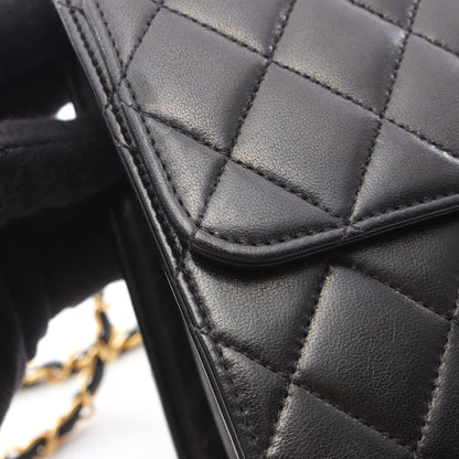 マトラッセ チェーンショルダーバッグ ラムスキン ブラック ゴールド金具 プッシュロック シャネル バッグ CHANEL
