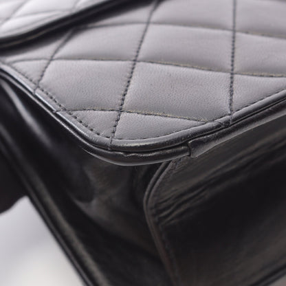 マトラッセ チェーンショルダーバッグ ラムスキン ブラック ゴールド金具 プッシュロック シャネル バッグ CHANEL