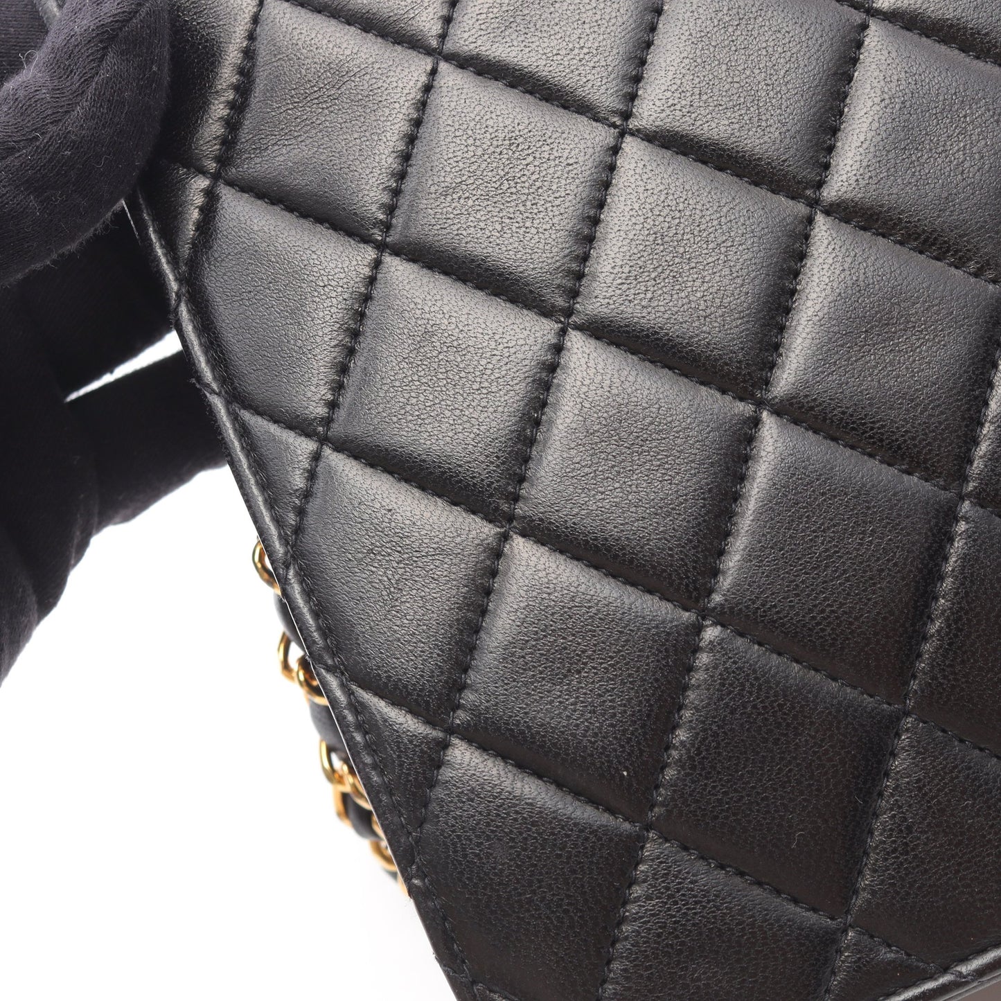 マトラッセ チェーンショルダーバッグ ラムスキン ブラック ゴールド金具 プッシュロック シャネル バッグ CHANEL