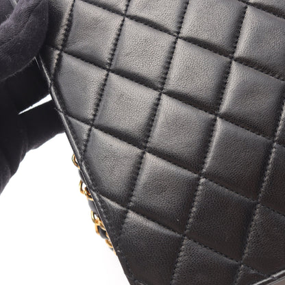 マトラッセ チェーンショルダーバッグ ラムスキン ブラック ゴールド金具 プッシュロック シャネル バッグ CHANEL