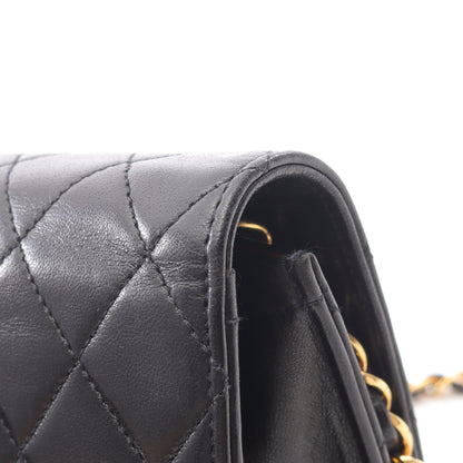 マトラッセ チェーンショルダーバッグ ラムスキン ブラック ゴールド金具 プッシュロック シャネル バッグ CHANEL
