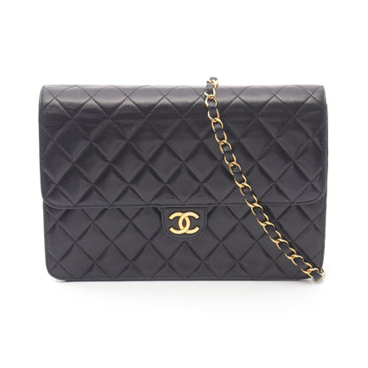 マトラッセ チェーンショルダーバッグ ラムスキン ブラック ゴールド金具 プッシュロック シャネル バッグ CHANEL