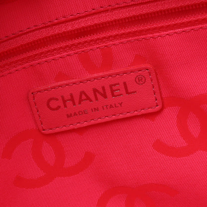 カンボンライン ラージ ショルダーバッグ トートバッグ レザー ブラック ホワイト シルバー金具 シャネル バッグ CHANEL
