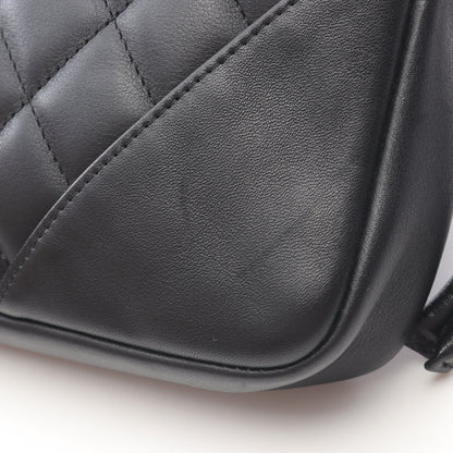 カンボンライン アクセサリーポーチ ハンドバッグ レザー ブラック ホワイト シルバー金具 シャネル バッグ CHANEL