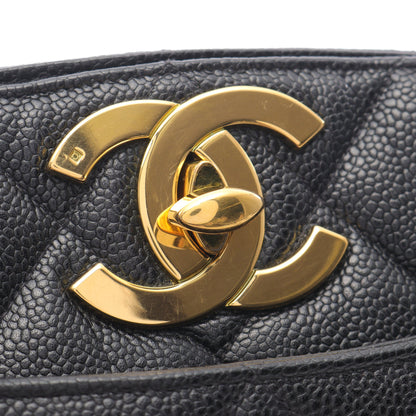 マトラッセ チェーンショルダーバッグ キャビアスキン ブラック ゴールド金具 シャネル バッグ CHANEL