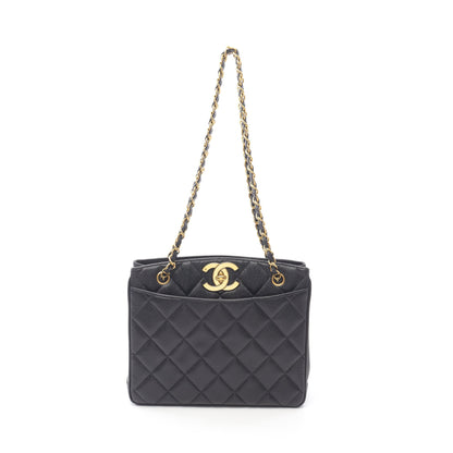 マトラッセ チェーンショルダーバッグ キャビアスキン ブラック ゴールド金具 シャネル バッグ CHANEL