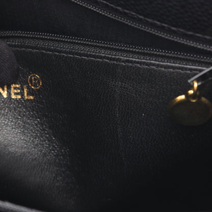 マトラッセ チェーンショルダーバッグ キャビアスキン ブラック ゴールド金具 シャネル バッグ CHANEL