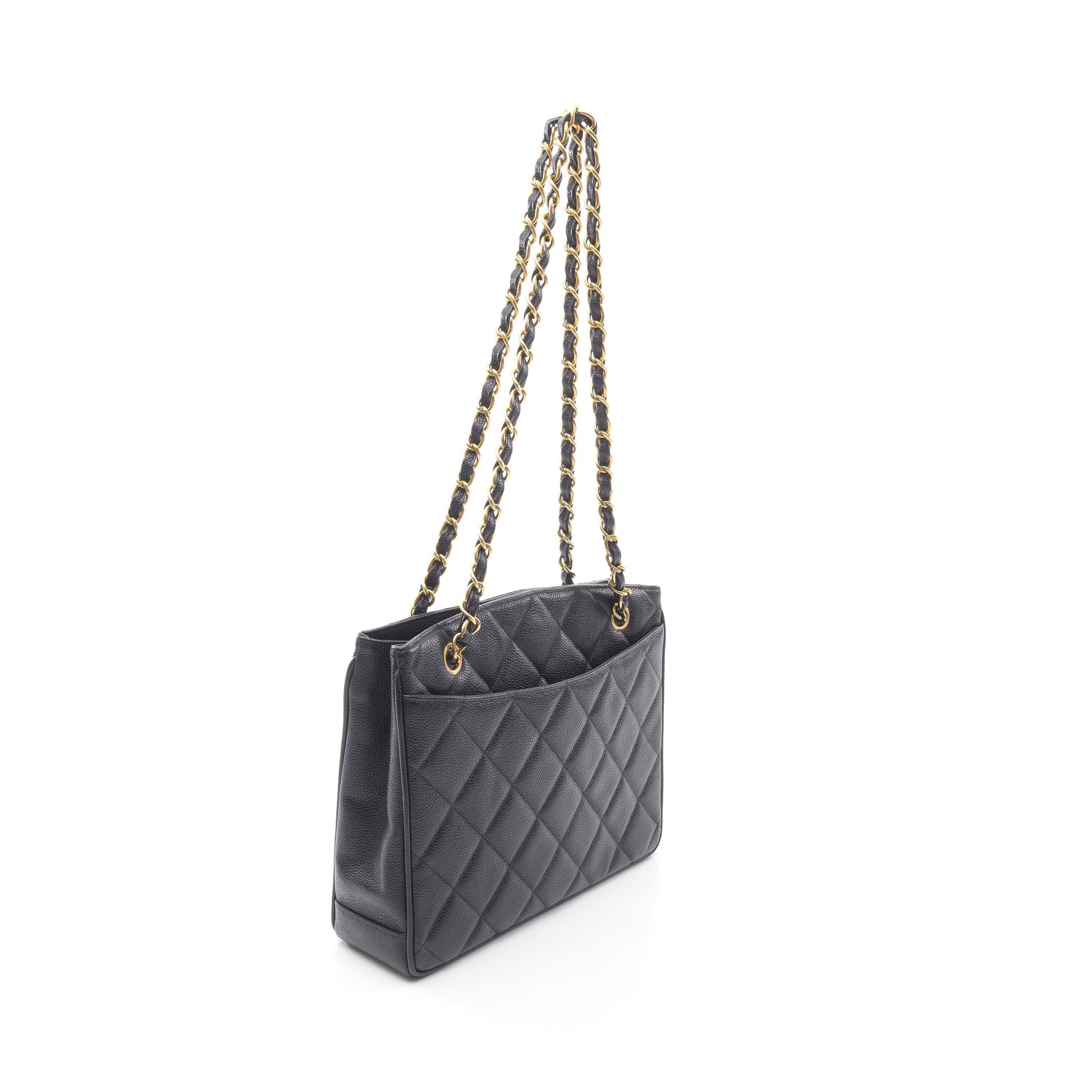 マトラッセ チェーンショルダーバッグ キャビアスキン ブラック ゴールド金具 シャネル バッグ CHANEL