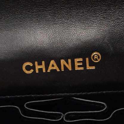 チョコバー チェーンショルダーバッグ ラムスキン ブラック ゴールド金具 シャネル バッグ CHANEL
