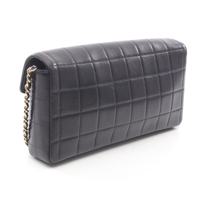 チョコバー チェーンショルダーバッグ ラムスキン ブラック ゴールド金具 シャネル バッグ CHANEL