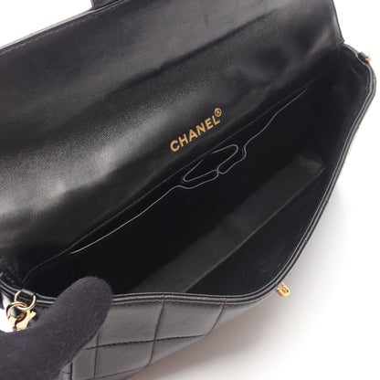 チョコバー チェーンショルダーバッグ ラムスキン ブラック ゴールド金具 シャネル バッグ CHANEL