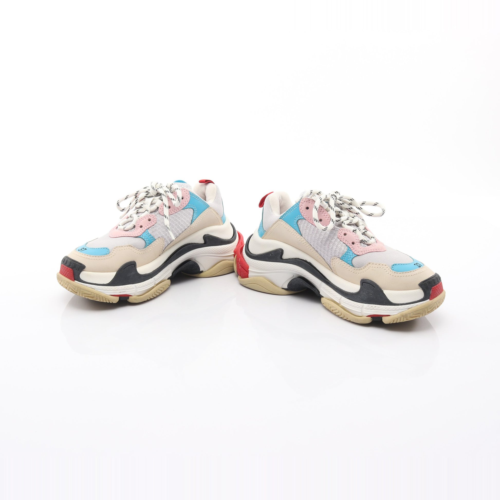 TRIPLE S トリプルS スニーカー レザー ファブリック ベージュ マルチ 