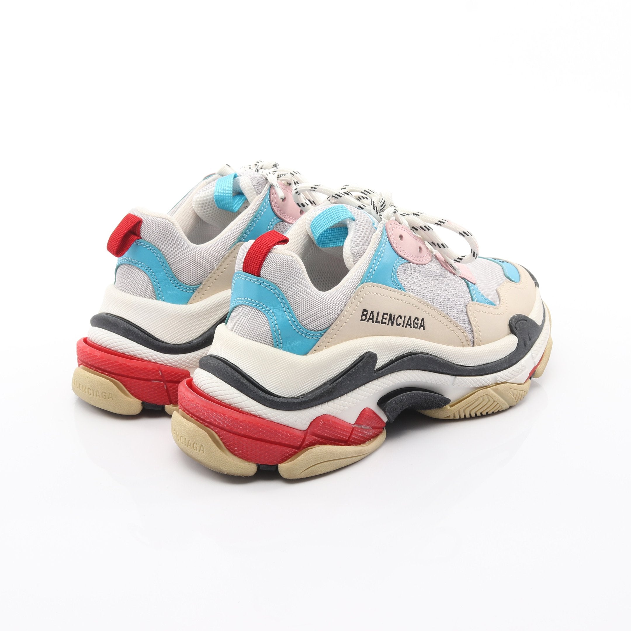 TRIPLE S トリプルS スニーカー レザー ファブリック ベージュ マルチ