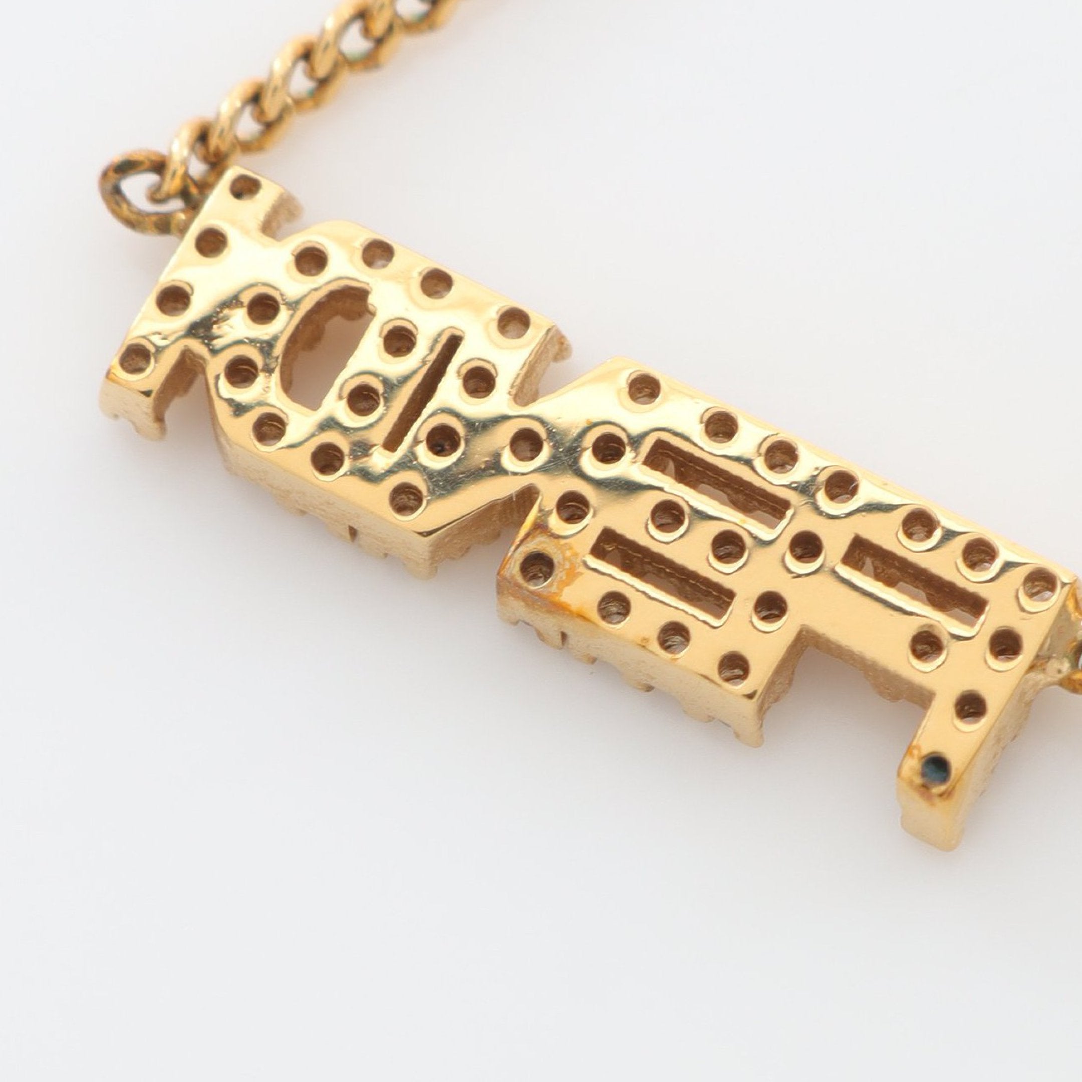 ロゴ ネックレス GP ラインストーン ゴールド クリア フェンディ – RECLO