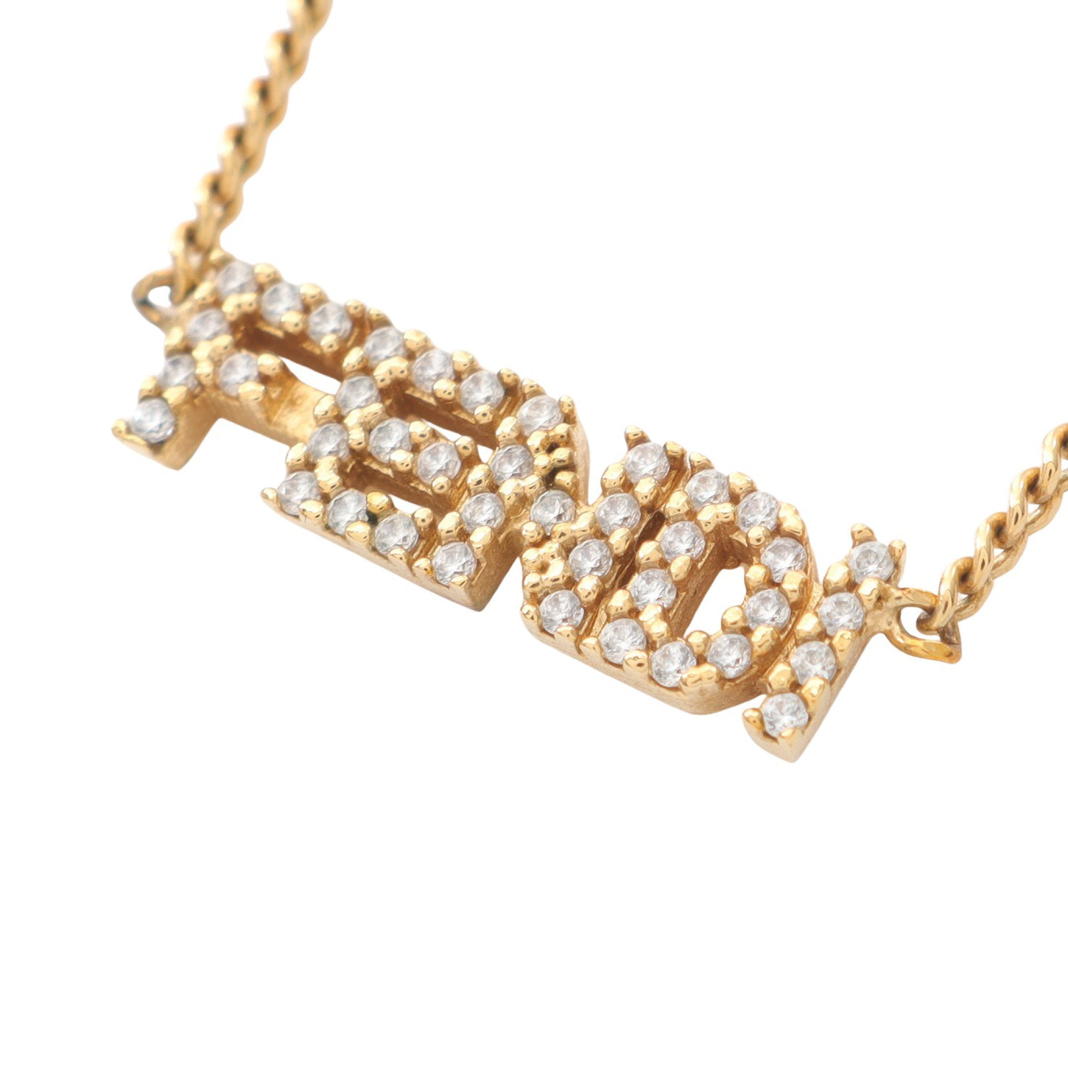 ロゴ ネックレス GP ラインストーン ゴールド クリア フェンディ – RECLO