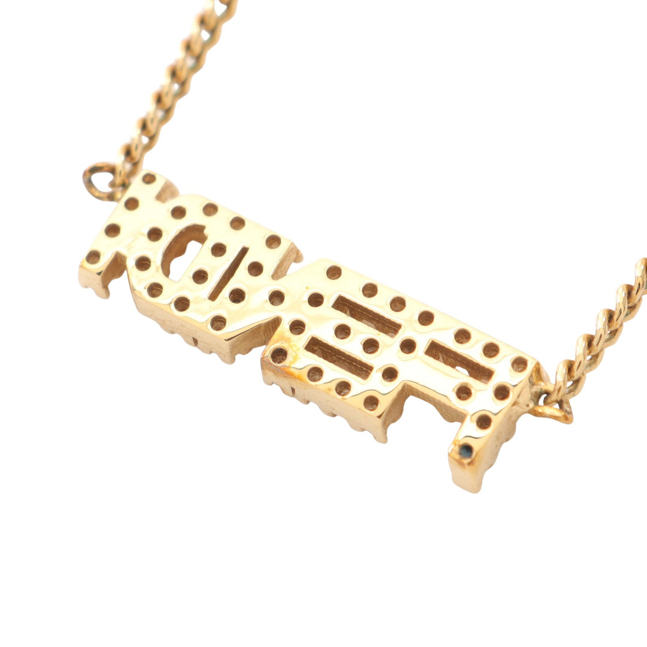 ロゴ ネックレス GP ラインストーン ゴールド クリア フェンディ – RECLO