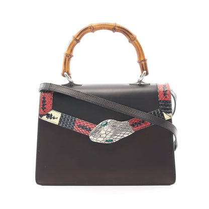 リリス バンブー コーラルスネーク ハンドバッグ レザー パイソン ブラック マルチカラー 2WAY グッチ バッグ GUCCI