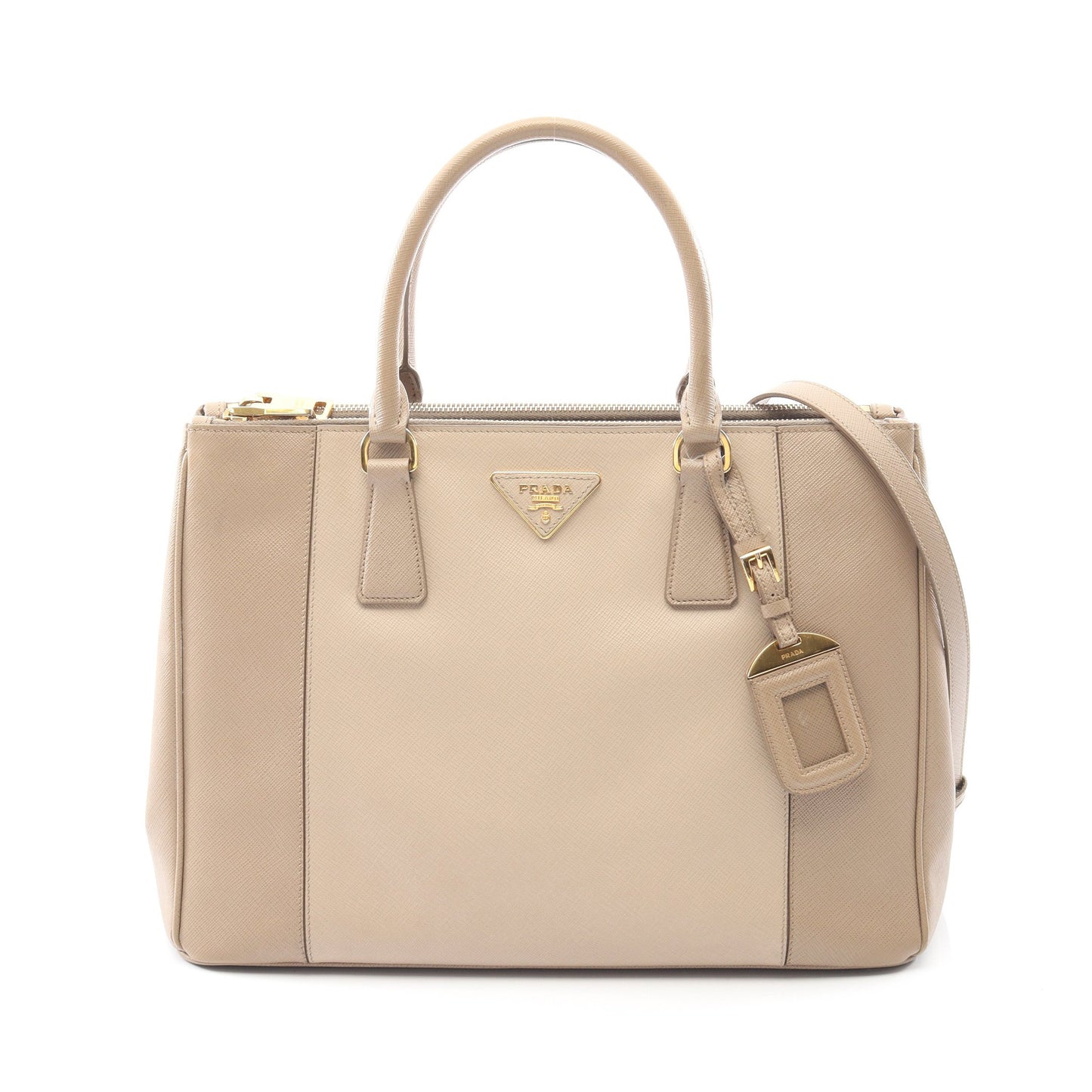 ガレリア ハンドバッグ サフィアーノレザー ベージュ 2WAY プラダ バッグ PRADA