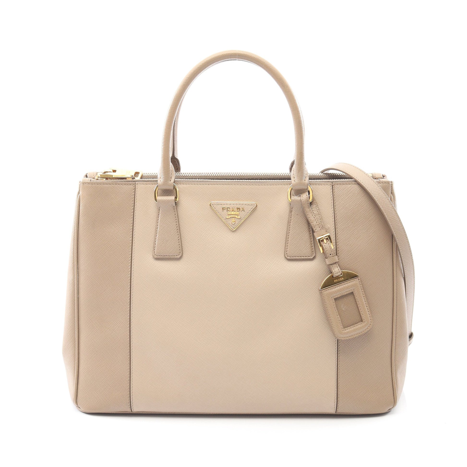 ガレリア ハンドバッグ サフィアーノレザー ベージュ 2WAY プラダ バッグ PRADA