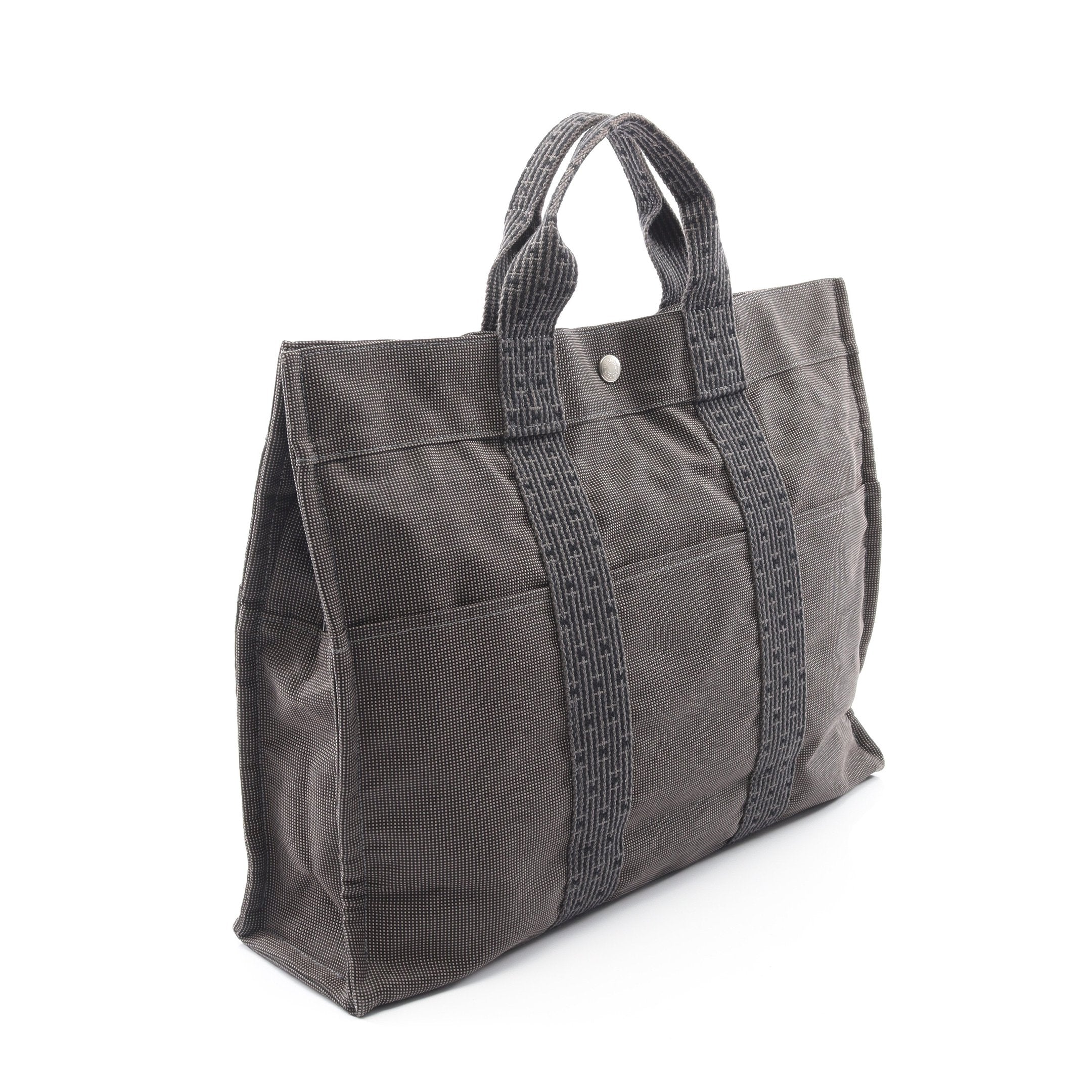 エルメス  トートバッグ グレー  HERMES エールライン MM HERMES（エルメス） トートバッグ 美品 エールラインMM グレー 黒