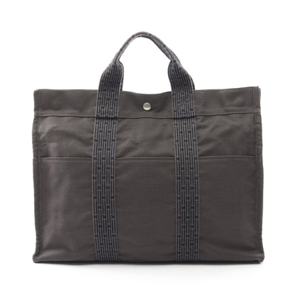 エールラインMM ハンドバッグ トートバッグ ナイロンキャンバス ダークグレー シルバー金具 エルメス バッグ HERMES