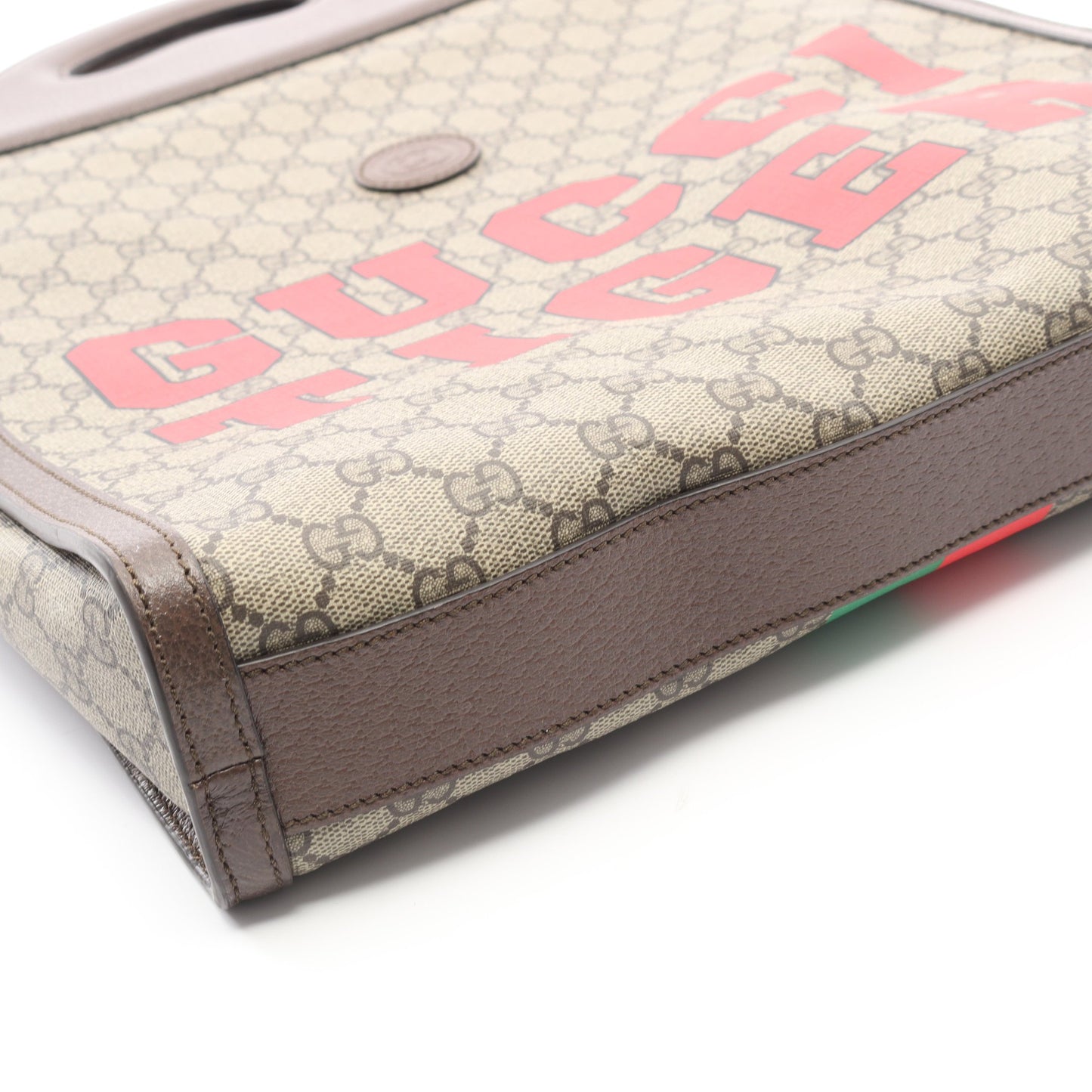 GGスプリーム ハンドバッグ トートバッグ PVC レザー ベージュ ダークブラウン マルチカラー 2WAY グッチ バッグ GUCCI