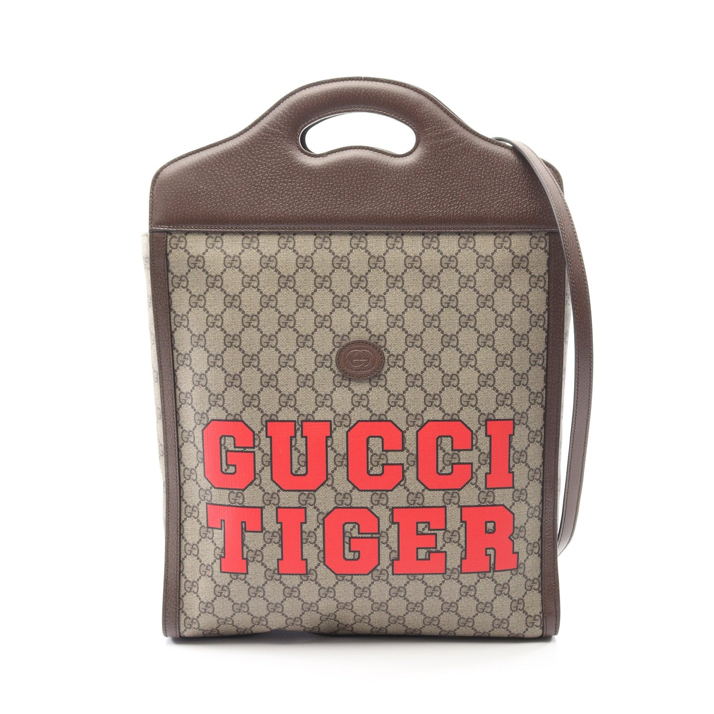 GGスプリーム ハンドバッグ トートバッグ PVC レザー ベージュ ダークブラウン マルチカラー 2WAY グッチ バッグ GUCCI