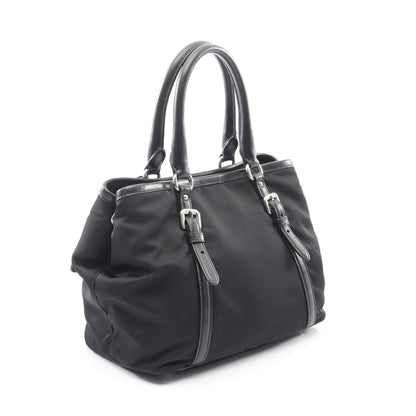 TESSUTOTESS + SOFT CA ハンドバッグ トートバッグ ナイロン レザー ブラック 2WAY プラダ バッグ PRADA