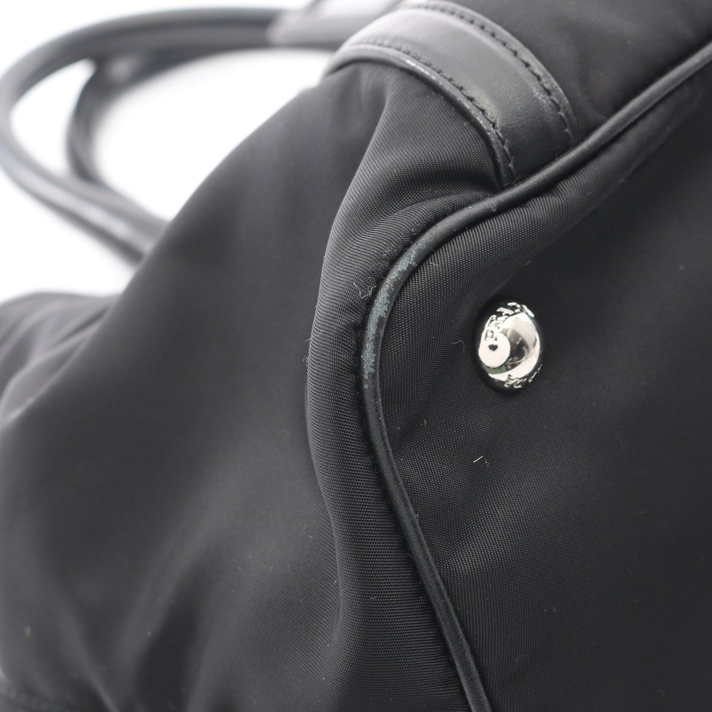TESSUTOTESS + SOFT CA ハンドバッグ トートバッグ ナイロン レザー ブラック 2WAY プラダ バッグ PRADA