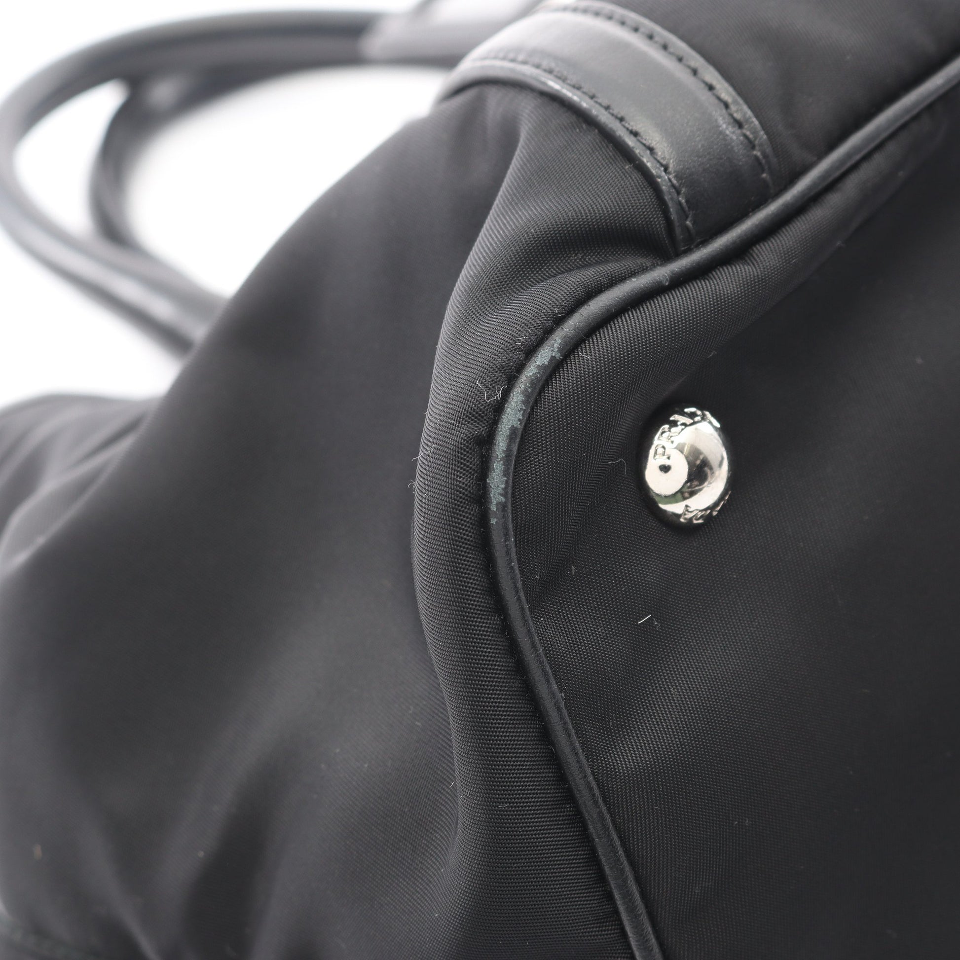 TESSUTOTESS + SOFT CA ハンドバッグ トートバッグ ナイロン レザー ブラック 2WAY プラダ バッグ PRADA