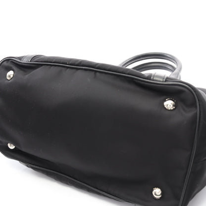 TESSUTOTESS + SOFT CA ハンドバッグ トートバッグ ナイロン レザー ブラック 2WAY プラダ バッグ PRADA