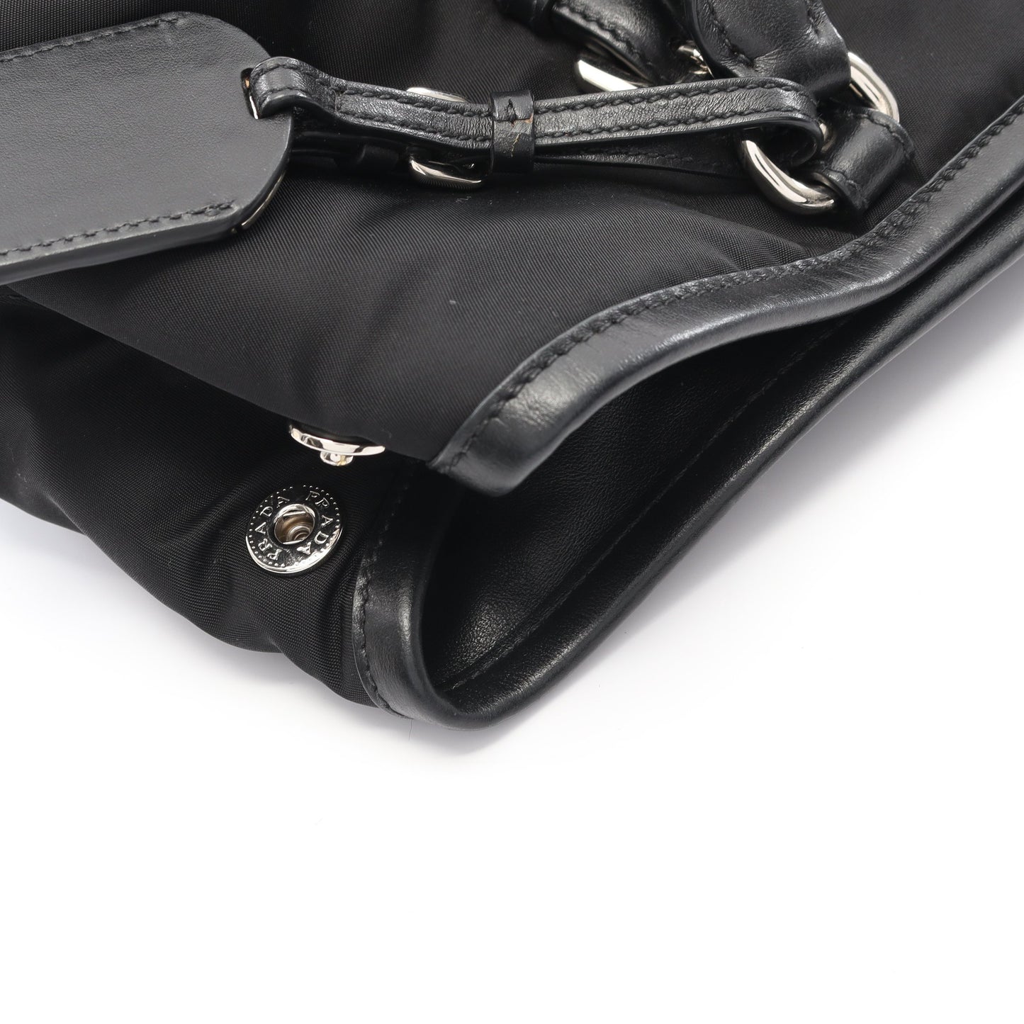 TESSUTOTESS + SOFT CA ハンドバッグ トートバッグ ナイロン レザー ブラック 2WAY プラダ バッグ PRADA