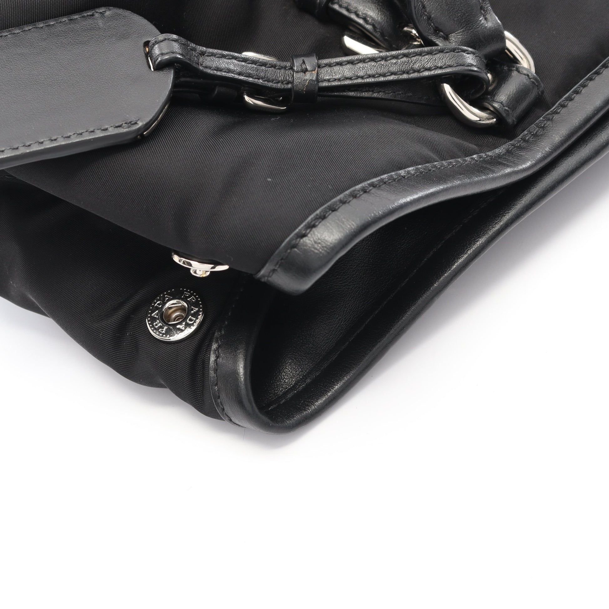 TESSUTOTESS + SOFT CA ハンドバッグ トートバッグ ナイロン レザー ブラック 2WAY プラダ バッグ PRADA