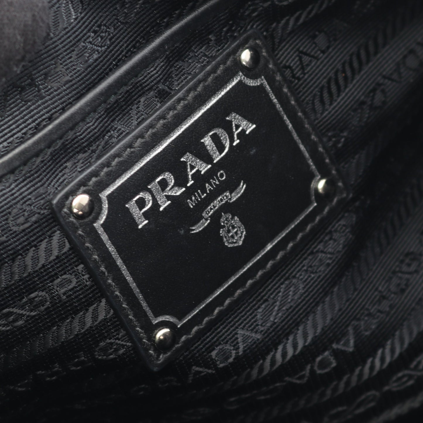 TESSUTOTESS + SOFT CA ハンドバッグ トートバッグ ナイロン レザー ブラック 2WAY プラダ バッグ PRADA