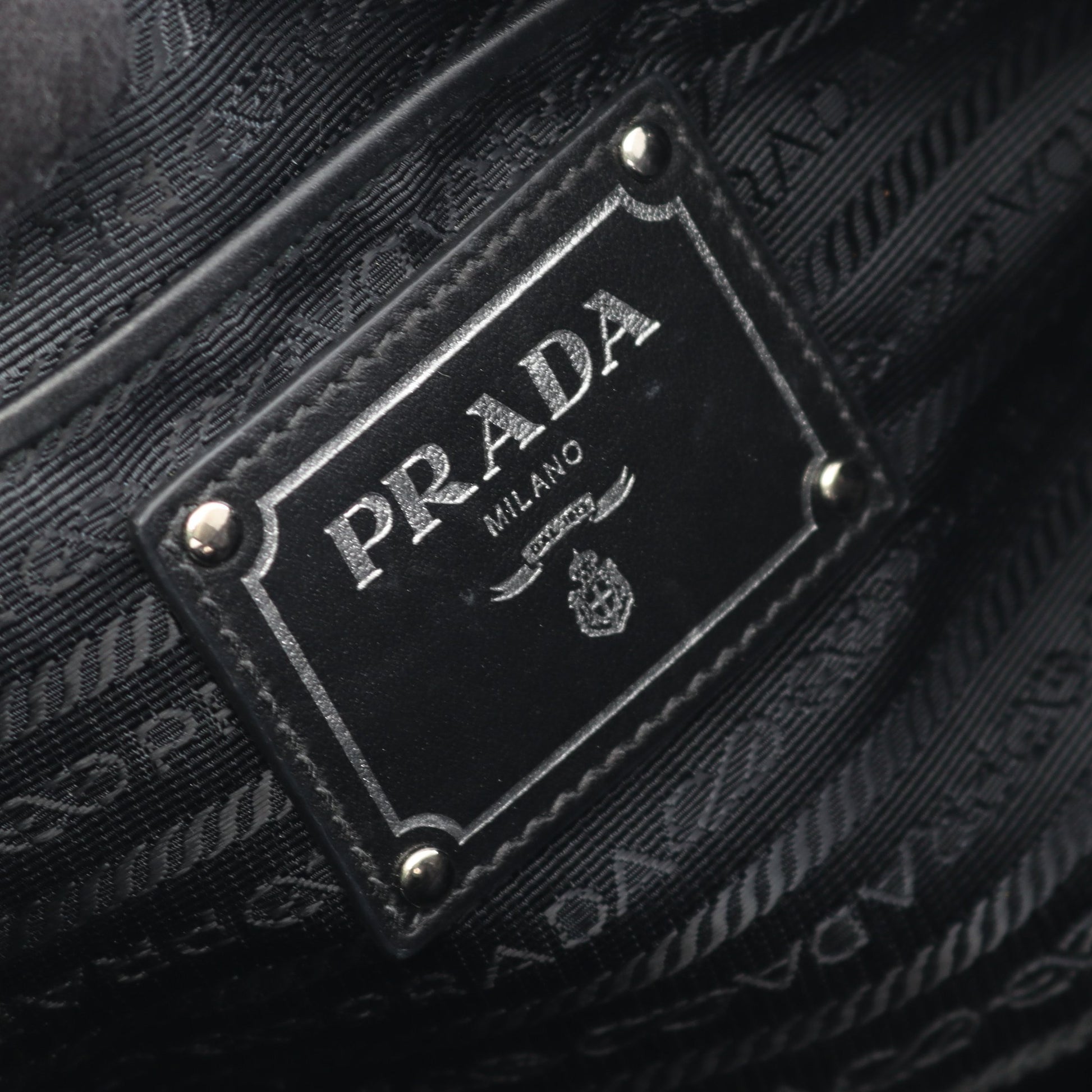 TESSUTOTESS + SOFT CA ハンドバッグ トートバッグ ナイロン レザー ブラック 2WAY プラダ バッグ PRADA