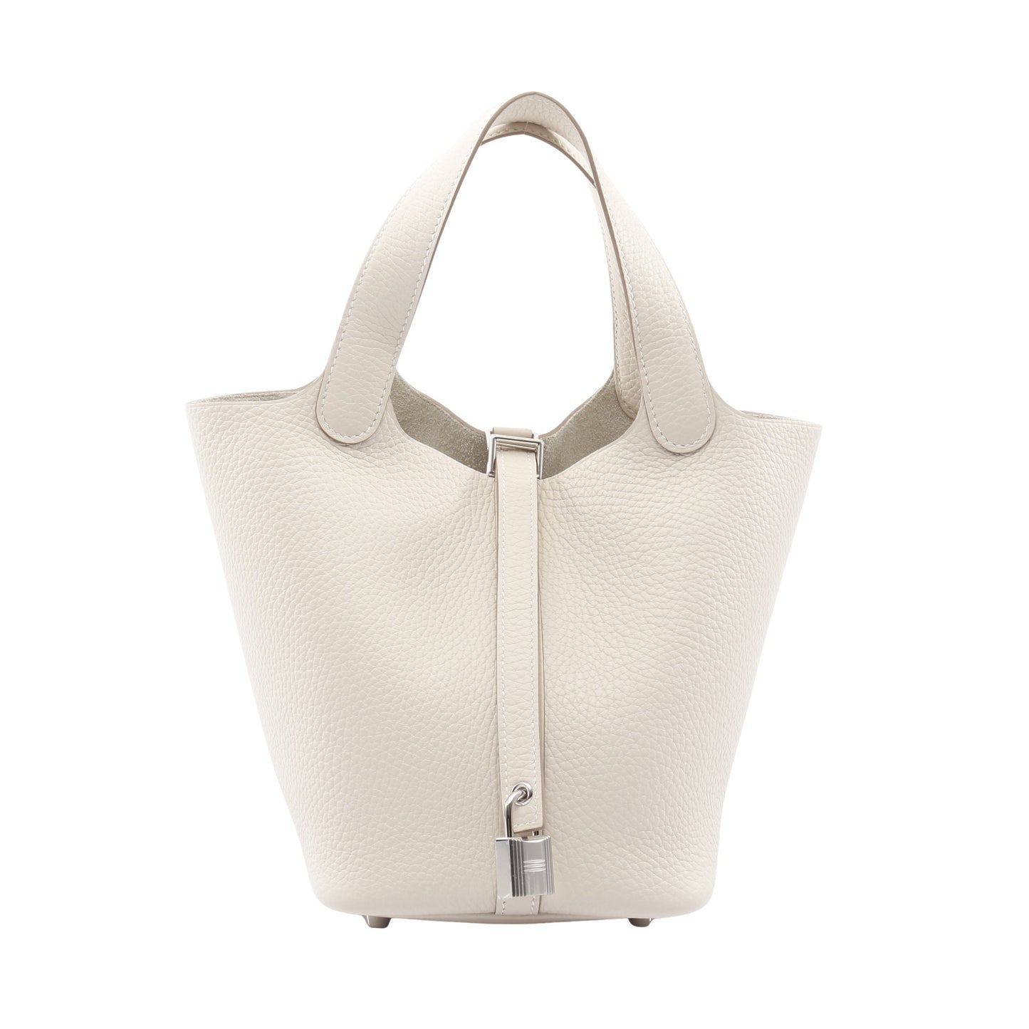 ピコタンロックPM クレ ハンドバッグ トリヨンクレマンス オフホワイト シルバー金具 K刻印 エルメス バッグ HERMES