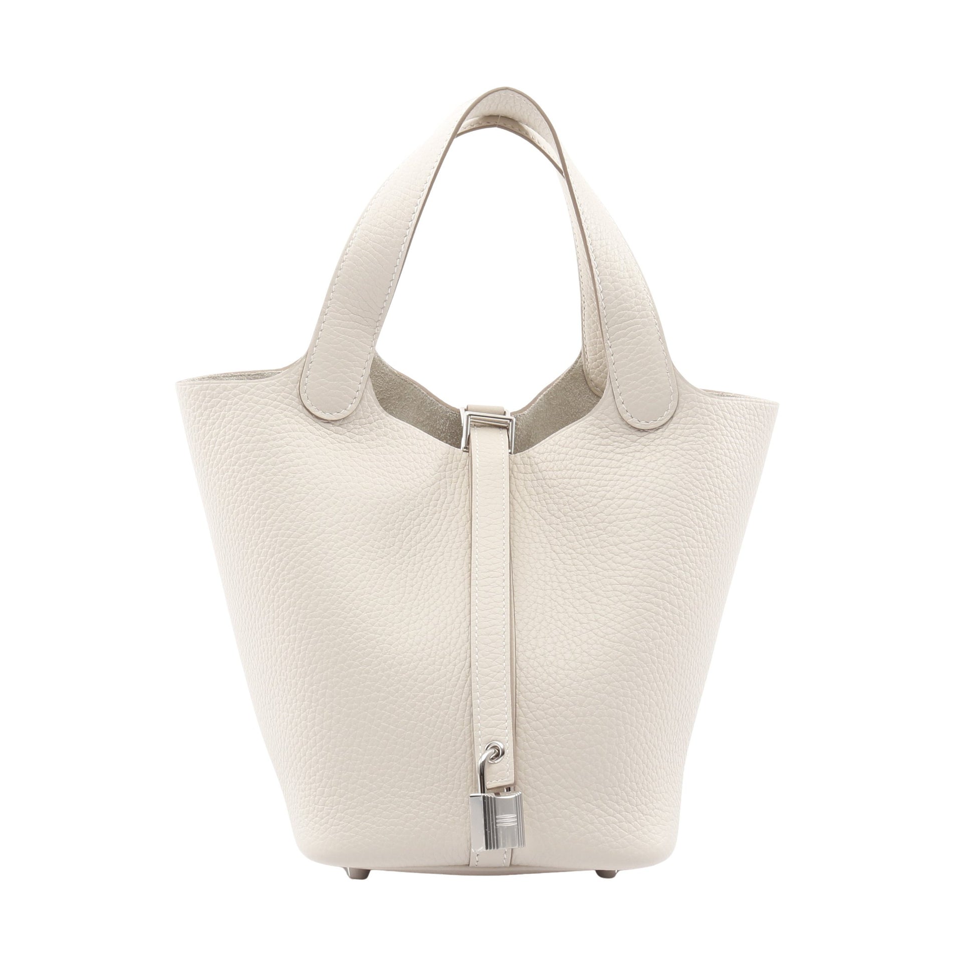 ピコタンロックPM クレ ハンドバッグ トリヨンクレマンス オフホワイト シルバー金具 K刻印 エルメス バッグ HERMES